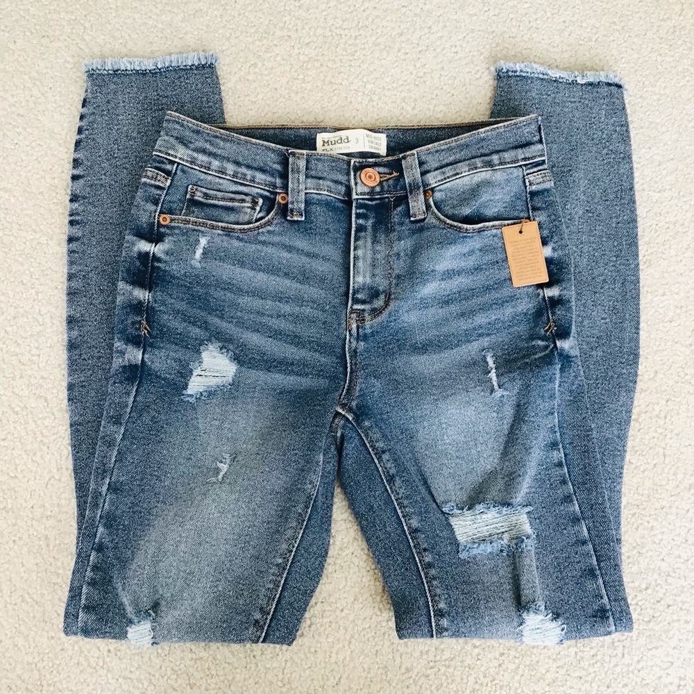 NWT Y2K Mudd Mid Rise Vintage Wash Skinny Jeans